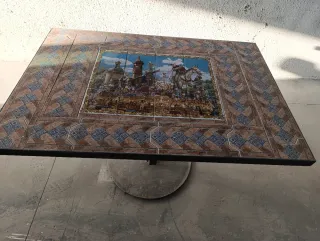 Mesa de exterior hierro y cerámica