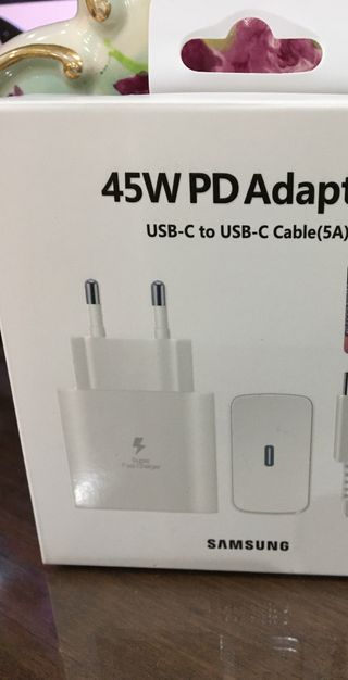 Samsung cargador 45W carga súper rápida con cable