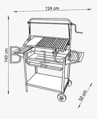 Barbacoa Premium Acero Inoxidable 140x50x124 cm TROIA CX BR - Orework