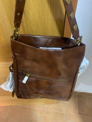 Bolso Desigual Marrón Brillante