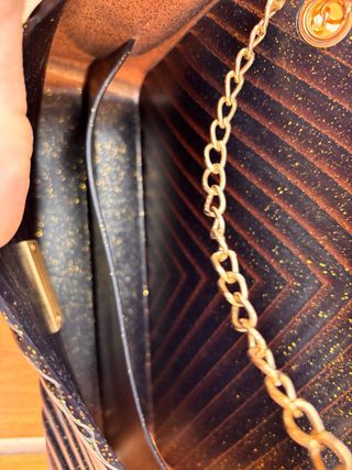 Borsetta Terranova nera con glitter oro