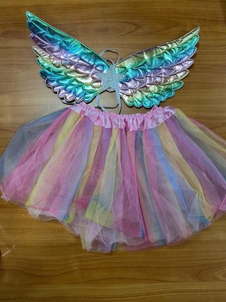 Disfraz Hada Alas Arcoíris y Tutú