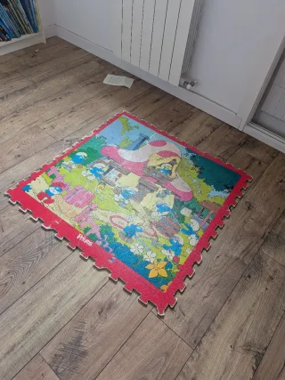 Alfombra infantil Pitufos goma