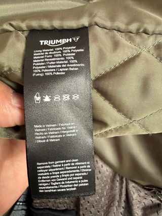 Chaquetón moto camuflaje Triumph talla L