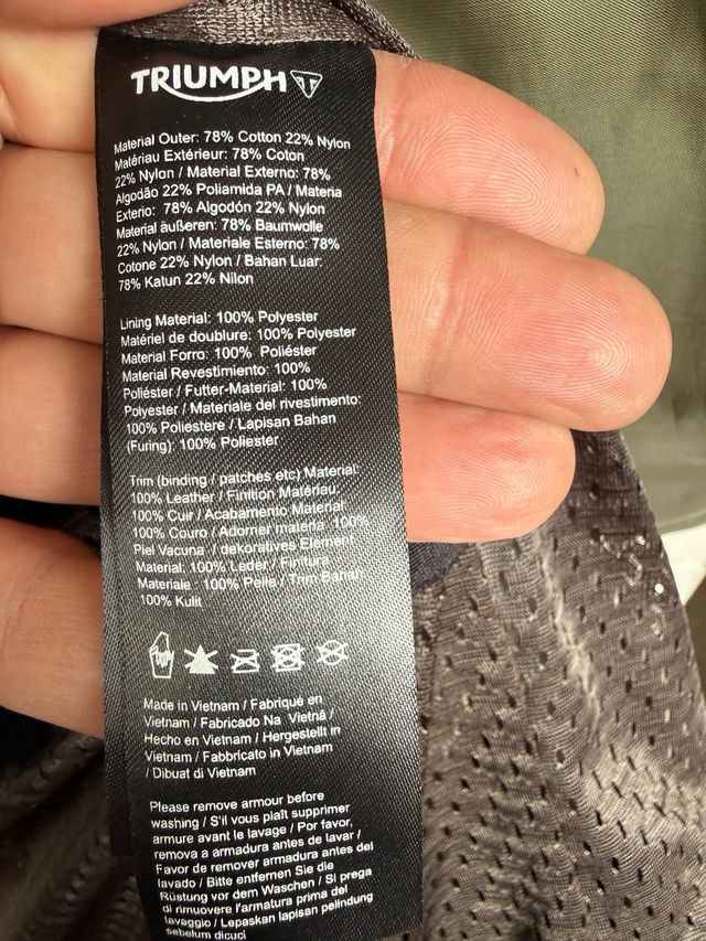 Chaquetón moto camuflaje Triumph talla L