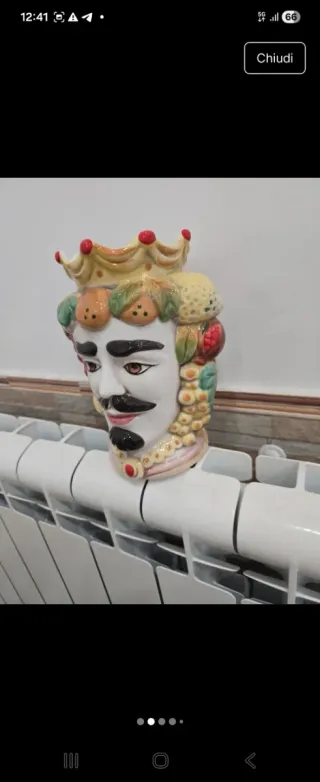 Vaso in ceramica testa di moro