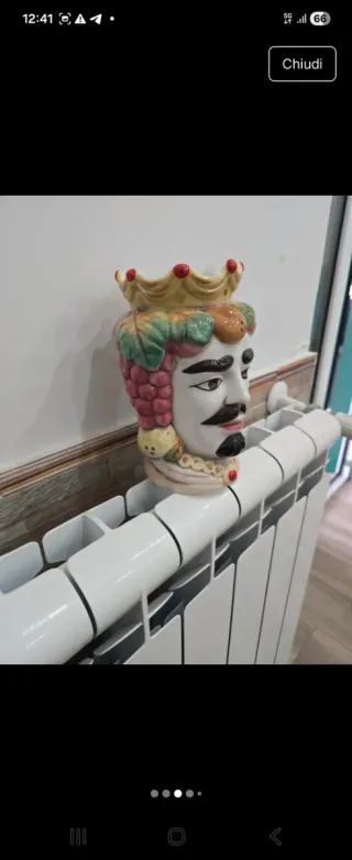 Vaso in ceramica testa di moro