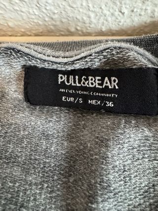 Jersey Pull&Bear Estampado Gris Talla S