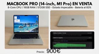 MacBook Pro 14 M1 Pro 16GB RAM 512GB SSD