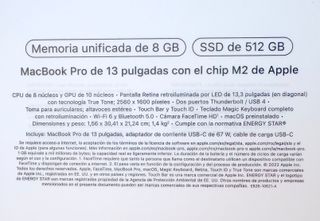 MacBook Pro 13" M2 2022 8GB/512GB Plata
