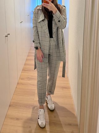 Conjunto americana y pantalón cuadros Primark