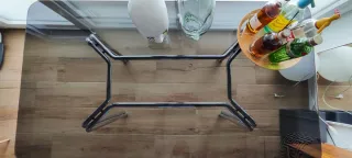 Gambe per tavolo da pranzo vintage anni '70 stile Space Age