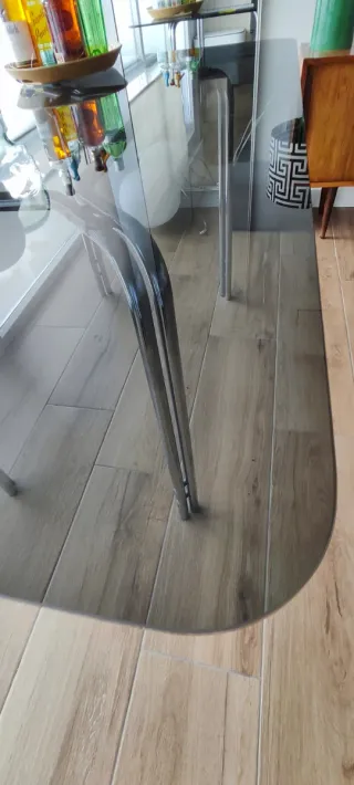 Gambe per tavolo da pranzo vintage anni '70 stile Space Age