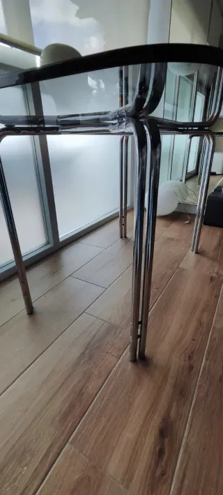 Gambe per tavolo da pranzo vintage anni '70 stile Space Age