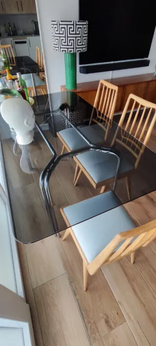 Gambe per tavolo da pranzo vintage anni '70 stile Space Age