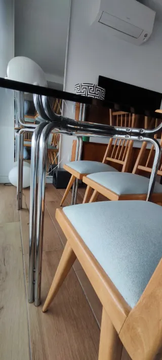 Gambe per tavolo da pranzo vintage anni '70 stile Space Age