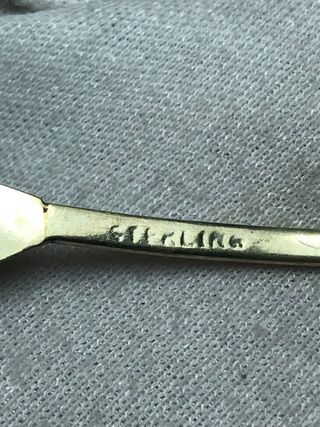 Cucharilla Plata Ley Esmalte Azul +  Regalo