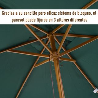 Sombrilla Parasol Madera Ø250cm Exterior