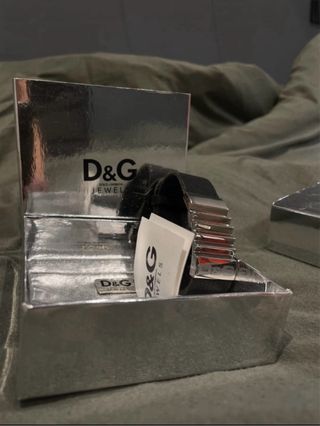 Pulsera D&G Negra y Plateada