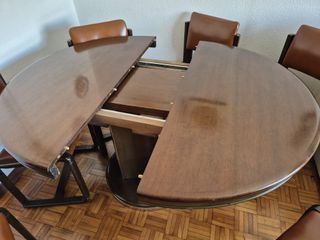 Mesa comedor extensible madera y metal