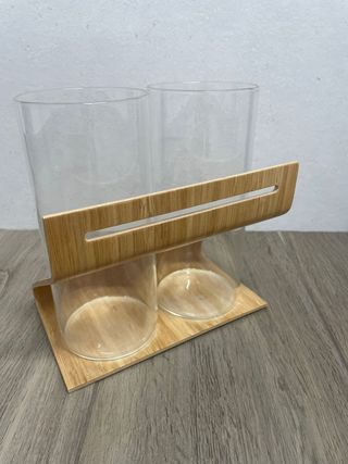 Organizzatore IKEA Doppio in Bambù e Bicchieri