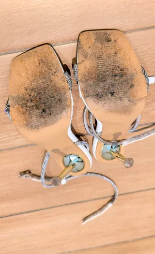 Sandali bianchi con strass