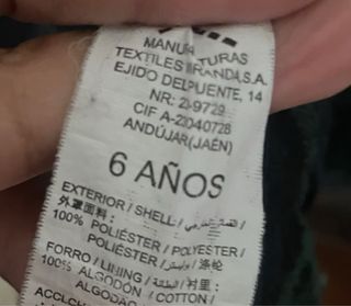 Abrigo entretiempo niña talla 6/7 años