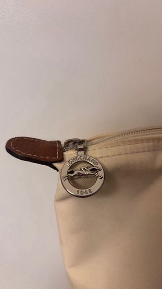 Bolso Mini Longchamp Beige con Estampado de Pájaro