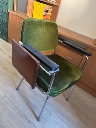 Silla antigua apuntador terciopelo madera