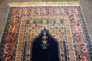 Tappeto Kayserie Turco in Lana Multicolore Blu