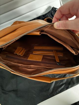 Bolso maletín piel MG marrón