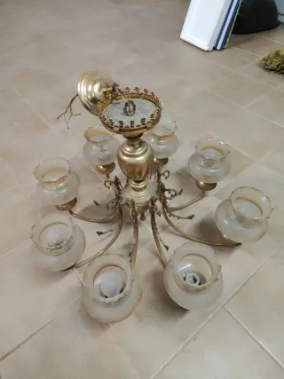 Lámpara de bronce vintage 70s