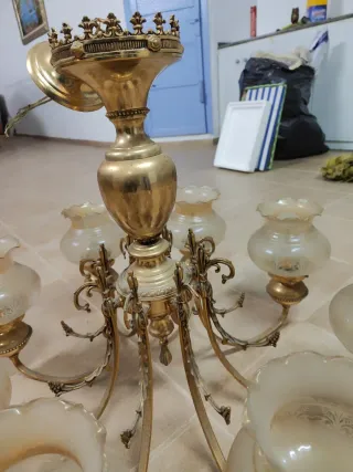 Lámpara de bronce vintage 70s