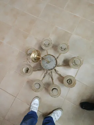 Lámpara de bronce vintage 70s