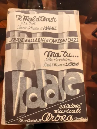 Spartiti musicali d'epoca Vidale Arona