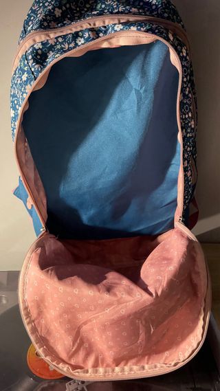 Mochila Enso floral azul y rosa