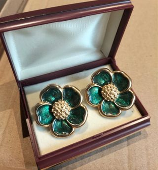 Pendientes Doira joyas vintage Verde y Dorados