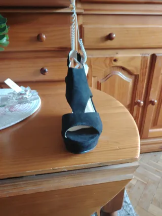 Sandalias cuña negras talla 39
