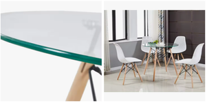 Tavolo Elegante e Contemporaneo in Cristallo e Legno