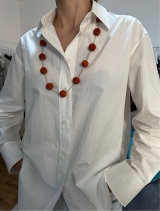 Collar largo coral esponja natural