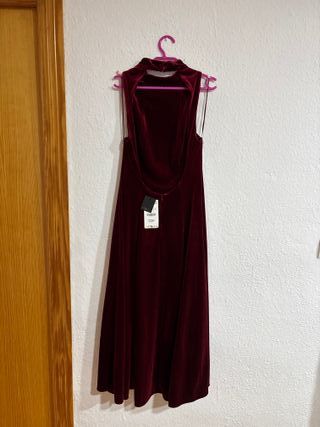 Vestido Zara Terciopelo Espalda Descubierta