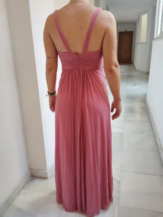 Vestido ceremonia rosa maquillaje