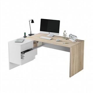 Escritorio Despacho 3 Cajones 1 Hueco. Blanco Art