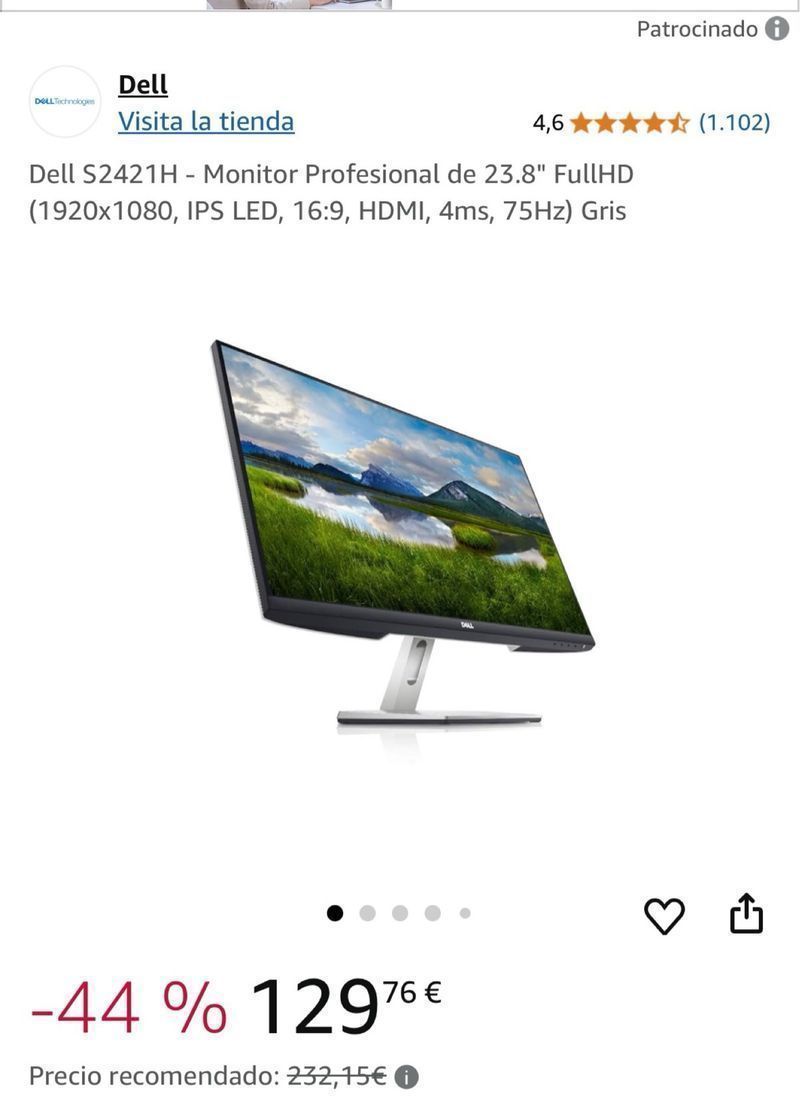 Monitor Dell S2421H 23.8" FullHD afbeelding 2
