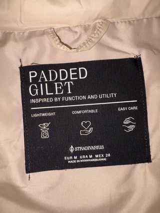 Chaleco acolchado mujer beige