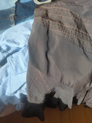 Falda larga marrón con volantes