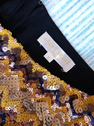 Minifalda tubo lentejuelas zig-zag