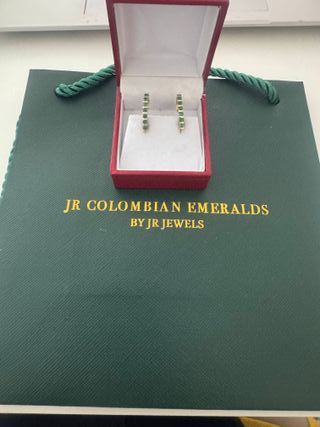Pendientes Esmeralda Oro 14K Certificado