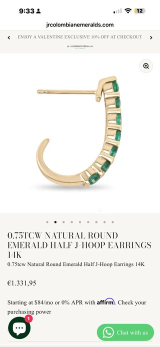 Pendientes Esmeralda Oro 14K Certificado