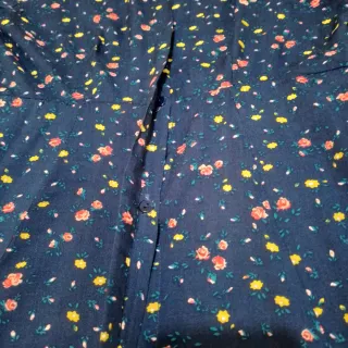 Vestido largo / guardapolvos ligero floral azul S